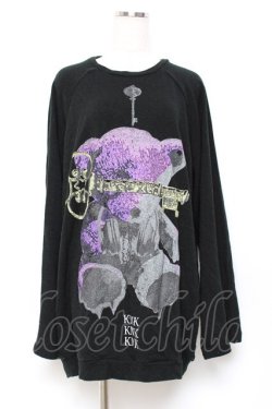 画像1: KMK / ベアプリントニット  黒 Y-25-10-18-138-PU-TO-SZ-ZY