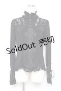 Rozen Kavalier / レース切替プリントトップス  黒 Y-25-10-18-139-OO-TO-SZ-ZY