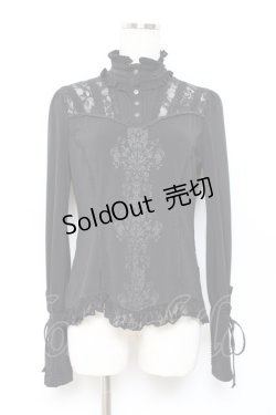 画像1: Rozen Kavalier / レース切替プリントトップス  黒 Y-25-10-18-139-OO-TO-SZ-ZY