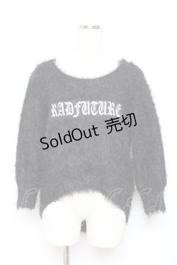 画像1: GLAD NEWS / ワッペンモヘアニット  黒 Y-25-10-18-140-GL-TO-SZ-ZY