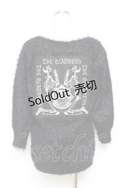 画像2: GLAD NEWS / ワッペンモヘアニット  黒 Y-25-10-18-140-GL-TO-SZ-ZY
