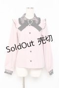 DearMyLove / レース重ねハートリボンブラウス M ピンク×黒 Y-25-10-18-145-EL-BL-SZ-ZY