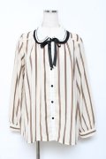 axes femme POETIQUE / レジメストライプブラウス M 生成り Y-25-10-18-147-AX-BL-SZ-ZY