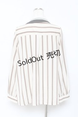 画像2: axes femme POETIQUE / レジメストライプブラウス M 生成り Y-25-10-18-147-AX-BL-SZ-ZY