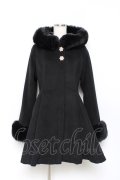 Rojita / バックリボンフーディーコート M 黒 Y-25-10-18-150-LO-CO-SZ-ZY
