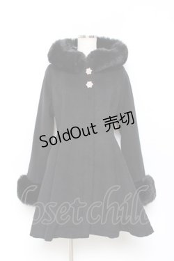 画像1: Rojita / バックリボンフーディーコート M 黒 Y-25-10-18-150-LO-CO-SZ-ZY