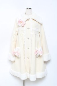 BABY,THE STARS SHINE BRIGHT / ドットリボンハートマーガレットコート  アイボリー Y-25-10-18-154-BA-CO-SZ-ZY