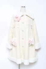 画像1: BABY,THE STARS SHINE BRIGHT / ドットリボンハートマーガレットコート  アイボリー Y-25-10-18-154-BA-CO-SZ-ZT0205S (1)