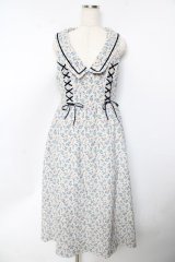 axes femme POETIQUE / 小花柄ロングワンピース M 生成り Y-25-10-18-159-AX-OP-SZ-ZY