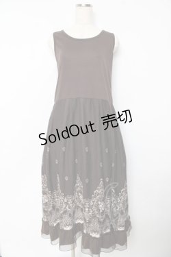 画像1: axes femme / バラフレームワンピース M 茶 Y-25-10-18-161-AX-OP-SZ-ZI