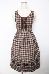 axes femme / チェックワンピース  茶 Y-25-10-18-162-AX-OP-SZ-ZY