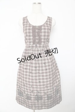 画像1: axes femme / チェックワンピース  茶 Y-25-10-18-162-AX-OP-SZ-ZY