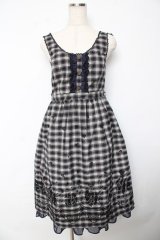 axes femme / チェックワンピース  紺 Y-25-10-18-163-AX-OP-SZ-ZY