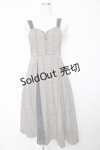 axes femme / チェック×プリーツジャンスカ M 紺 Y-25-10-18-164-AX-OP-SZ-ZI