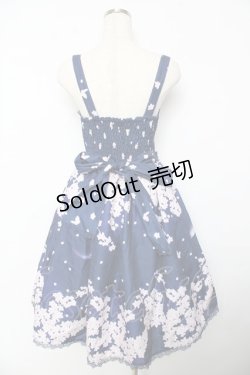 画像2: axes femme Kawaii / 桜柄ジャンパースカート M 紺 Y-25-10-18-166-AX-OP-SZ-ZS