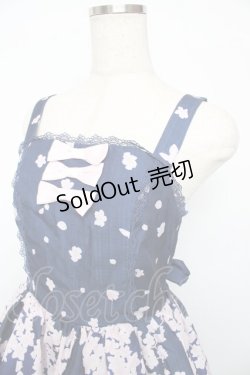 画像3: axes femme Kawaii / 桜柄ジャンパースカート M 紺 Y-25-10-18-166-AX-OP-SZ-ZS