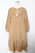 axes femme / キルティングブロッキングワンピース F キャメル Y-25-10-18-172-AX-OP-SZ-ZY
