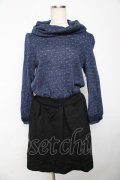 axes femme / タートルニットドッキングワンピース M 紺×黒 Y-25-10-18-173-AX-OP-SZ-ZY