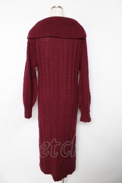 画像2: axes femme / ボタンデザインニットワンピース M ワイン Y-25-10-18-174-AX-OP-SZ-ZY
