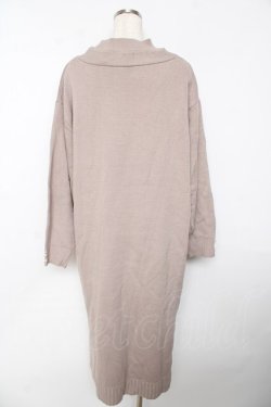 画像2: axes femme / 刺繍入りレイヤード風ニットワンピース M ベージュ Y-25-10-18-175-AX-OP-SZ-ZY