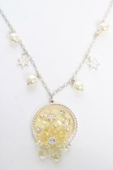 axes femme / スノークリスタルネックレス  イエロー Y-25-10-18-003-AX-AC-SZ-ZY