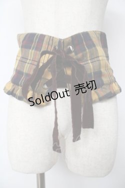 画像1: 【SALE】axes femme / チェック柄コルセットベルト  イエロー Y-25-10-18-028-AX-ZA-SZ-ZT486
