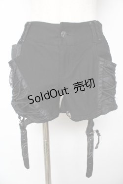 画像1: Ozz Croce / ガータークリップ付きショートパンツ  黒 Y-25-10-18-189-OO-PA-SZ-ZY