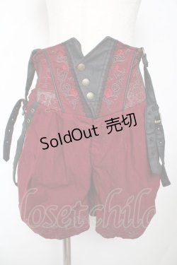 画像1: Ozz oneste / Rose×chartショートパンツ  ワイン Y-25-10-18-191-OO-PA-SZ-ZY