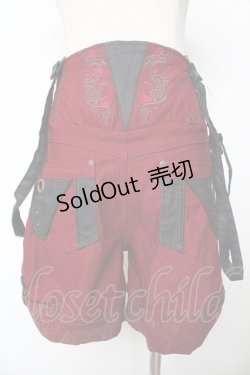 画像2: Ozz oneste / Rose×chartショートパンツ  ワイン Y-25-10-18-191-OO-PA-SZ-ZY