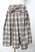 axes femme POETIQUE / ベルト付きチャック柄スカート M カーキ Y-25-10-18-193-AX-SK-SZ-ZY