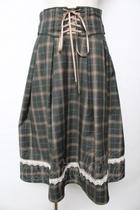 Amavel / Mademoiselleコルセット風スカート F グリーン Y-25-10-18-203-CA-SK-SZ-ZY