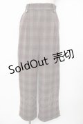 axes femme / 裾釦起毛チェックワイドパンツ L 茶 Y-25-10-18-209-AX-PA-SZ-ZI