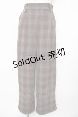 axes femme / 裾釦起毛チェックワイドパンツ L 茶 Y-25-10-18-209-AX-PA-SZ-ZI