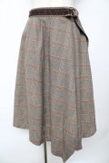 axes femme / チェックスカート M 茶 Y-25-10-18-211-AX-SK-SZ-ZY