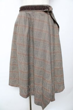 画像1: axes femme / チェックスカート M 茶 Y-25-10-18-211-AX-SK-SZ-ZY