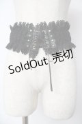 axes femme / モチーフレース太ゴムベルト  黒 Y-25-10-18-031-AX-ZA-SZ-ZT1031X