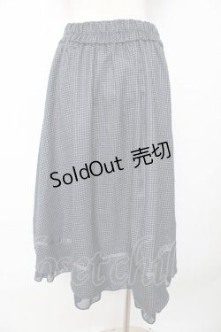 画像2: axes femme POETIQUE / 千鳥格子ボタンスカート  紺 Y-25-10-18-212-AX-SK-SZ-ZY
