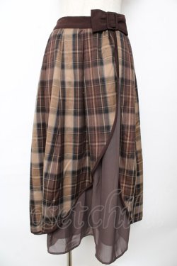 画像1: axes femme POETIQUE / リボンベルトロングスカート M 茶 Y-25-10-18-214-AX-SK-SZ-ZY