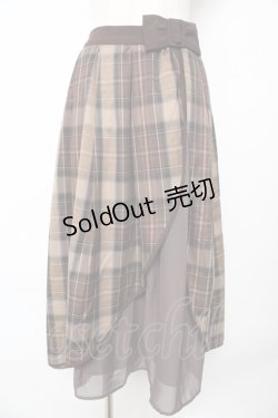 画像1: axes femme POETIQUE / リボンベルトロングスカート M 茶 Y-25-10-18-214-AX-SK-SZ-ZY