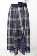 axes femme POETIQUE / リボンベルトロングスカート M 紺 Y-25-10-18-215-AX-SK-SZ-ZY