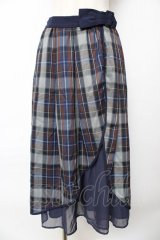 axes femme POETIQUE / リボンベルトロングスカート M 紺 Y-25-10-18-215-AX-SK-SZ-ZI