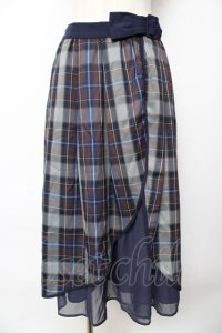 axes femme POETIQUE / リボンベルトロングスカート M 紺 Y-25-10-18-215-AX-SK-SZ-ZI