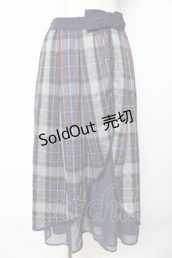 画像1: axes femme POETIQUE / リボンベルトロングスカート M 紺 Y-25-10-18-215-AX-SK-SZ-ZI