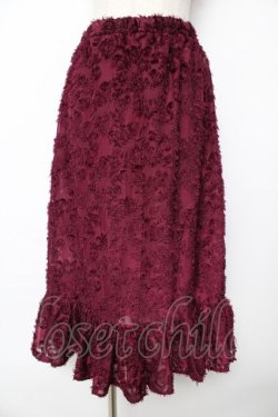 画像1: axes femme / フラワーデザインスカート  ワイン Y-25-10-18-216-AX-SK-SZ-ZY