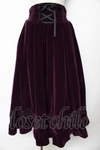 axes femme kawaii / ベルベットドールスカート M パープル Y-25-10-18-220-AX-OP-SZ-ZY