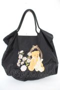 m petit by misako / 巾着付ショッピングバッグ  中黒 Y-25-10-18-032-LO-ZA-SZ-ZY