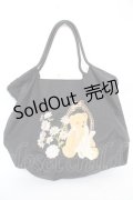 m petit by misako / 巾着付ショッピングバッグ  中黒 Y-25-10-18-032-LO-ZA-SZ-ZY