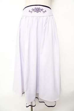 画像1: axes femme POETIQUE / 刺繍使いバッスルスカート M ラベンダー Y-25-10-18-224-AX-SK-SZ-ZY