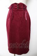 axes femme / エンボスベロアタイトスカート  ワイン Y-25-10-18-228-AX-SK-SZ-ZY