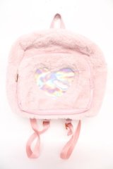 Ank Rouge / ふわふわフェイクファーハート型くり抜きリュック  ピンク Y-25-10-18-038-CA-BG-SZ-ZY